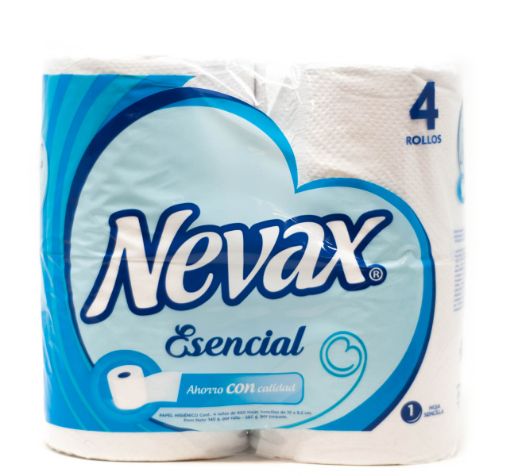 Imagen de PAPEL HIGIENICO NEVAX ESENCIAL AHORRO CON CALIDAD HOJA SENCILLA 4 UND