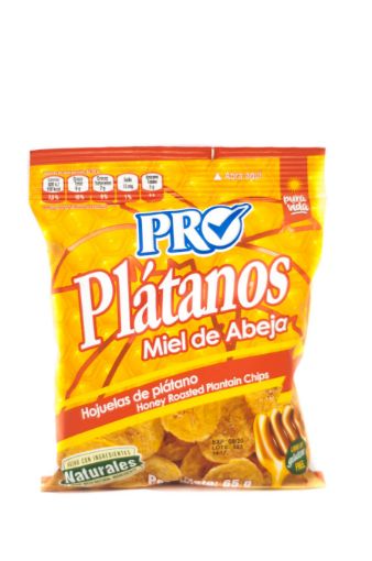 Imagen de HOJUELAS DE PLATANO PRO PLATANOS MIEL DE ABEJA 65 G