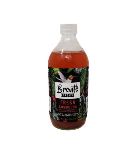 Imagen de REFRESCO KOMBUCHA BRENTS BREWS PROBIÓTICO FRESA 500 ml 