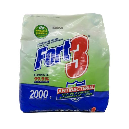 Imagen de DETERGENTE FORT 3 ANTIBACTERIAL BICARBONATO+LIMON 2000 g 