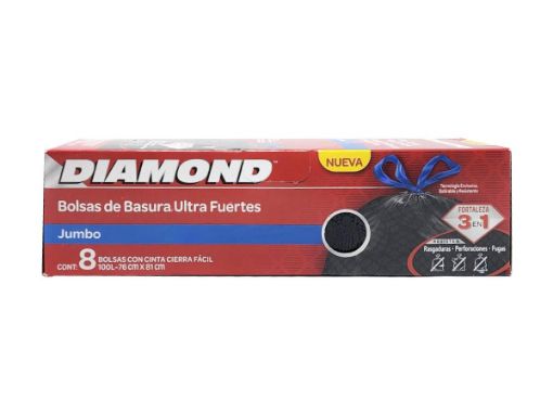 Imagen de BOLSA DIAMOND PARA BASURA JUMBO 8 UND