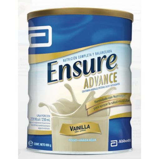 Imagen de COMPLEMENTO ALIMENTICIO ENSURE ADVANCE VAINILLA EN POLVO 850.00 G