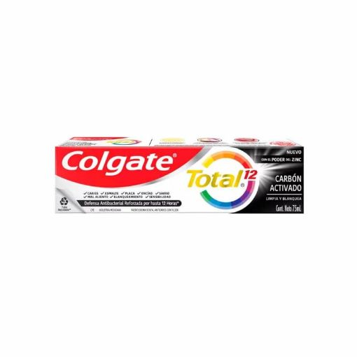 Imagen de CREMA DENTAL COLGATE TOTAL 12 CARBÓN ACTIVADO 75 ML
