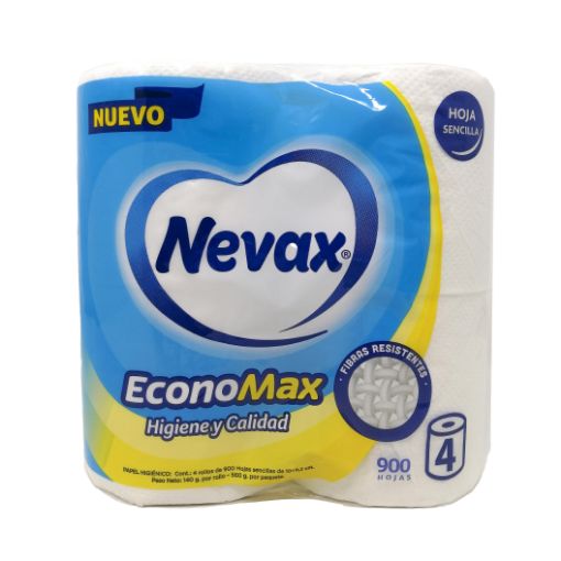 Imagen de PAPEL HIGIENICO NEVAX ECONOMAX HOJA SENCILLA 4 und 