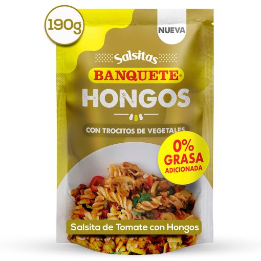 Imagen de SALSA BANQUETE DE TOMATE CON HONGOS DOYPACK 190 g 