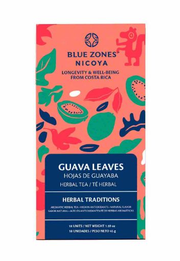 Imagen de TÉ DE HIERBAS AROMATICAS BLUE ZONES HOJAS DE GUAYABA 18 UND 45.00 G