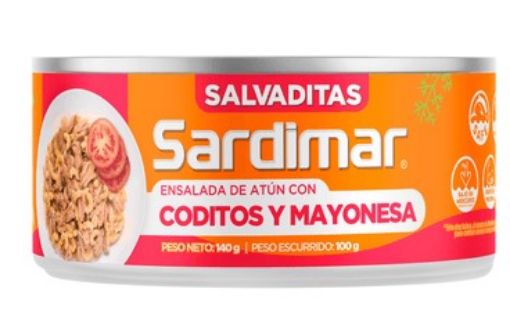 Imagen de ATÚN SARDIMAR SALVADITAS ENSALADA CODITOS Y MAYONESA 100.00 G
