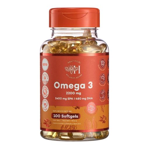 Imagen de SUPLEMENTO HEALTHICAL OMEGA 3 EN CÁPSULAS 100 UND 149.6 G