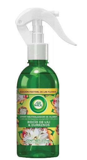Imagen de SPRAY AIR WICK NEUTRALIZADOR DE OLORES ROCÍO DE LILI & DURAZNOS 237 ML