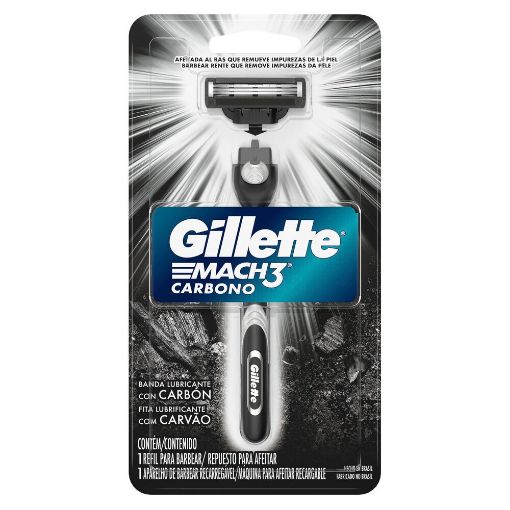 Imagen de MÁQUINA DE AFEITAR GILLETTE MACH3 CARBONO 1 UND