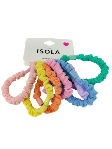 Imagen de COLAS ISOLA PARA CABELLO ELÁSTICAS SURTIDAS #40016 7.00 UND