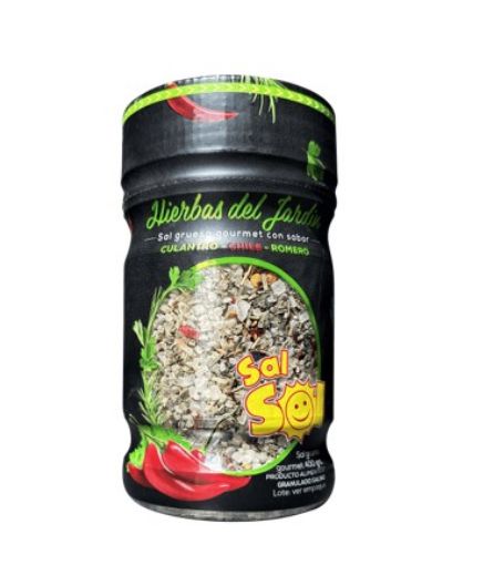 Imagen de SAL GRANULADA SAL SOL GOURMET HIERBAS DEL JARDÍN FRASCO 400.00 G