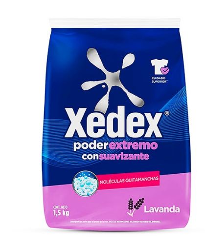 Imagen de DETERGENTE XEDEX EN POLVO PODER EXTREMO CON SUAVIZANTE LAVANDA 1500.00 G