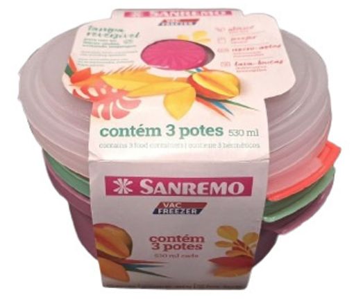 Imagen de SET DE RECIPIENTES SAN REMO PARA ALIMENTOS REDONDO #SR545 3.00 UND