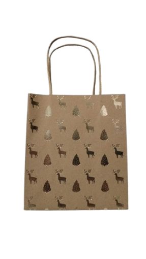 Imagen de BOLSA REGALO NAVIDAD PARECA WOOD 17 X 15 X 8 1.00 UND