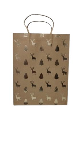 Imagen de BOLSA DE REGALO PARECA NAVIDAD KRAFT 31 X 24 X 12 1.00 UND