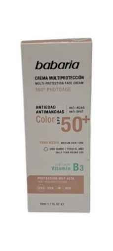 Imagen de CREMA MULTIPROTECCIÓN BABARIA TONO MEDIO SPF 50 50.00 ML