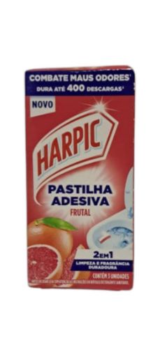 Imagen de PASTILLA ADHESIVA HARPIC FRUTAL LIMPIEZA Y FRAGANCIA 3 UND 