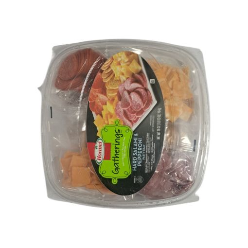 Imagen de BANDEJA SURTIDA HORMEL DE CHARCUTERIA PEPPERONI, SALAMI Y QUESO 794.00 G
