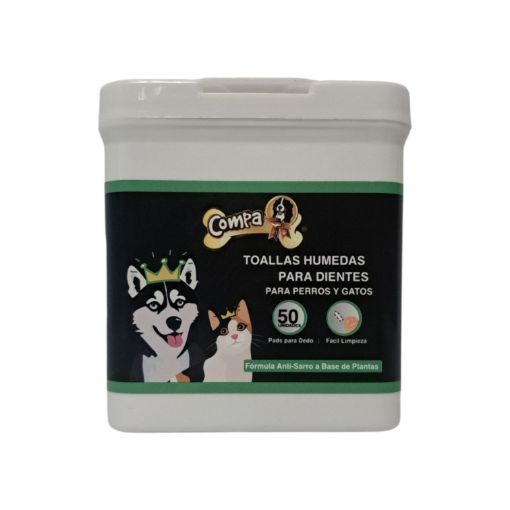 Imagen de TOALLAS HÚMEDAS PARA DIENTES COMPA PARA PERROS Y GATOS 50.00 UND