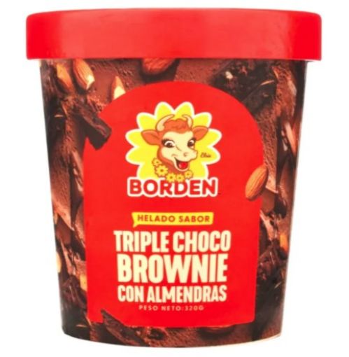 Imagen de HELADO BORDEN TRIPLE CHOCO BROWNIE CON ALMENDRAS 320.00 G