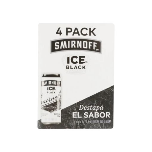 Imagen de BEBIDA ALCOHÓLICA  SMIRNOFF ICE BLACK 350 ML LATA 4 PACK 1400.00 ML